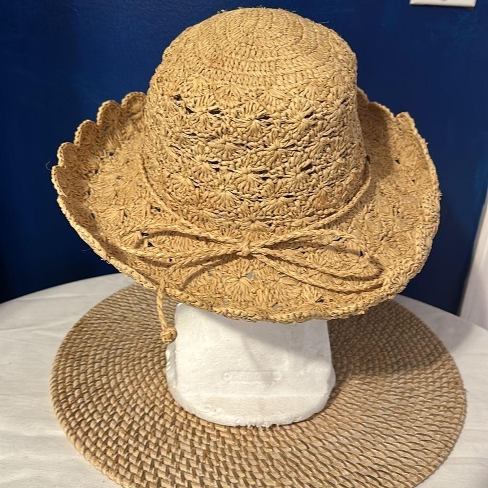 Women’s The Scala Collection Woven Natural Straw Sun Hat One Size - Picture 3 of 6